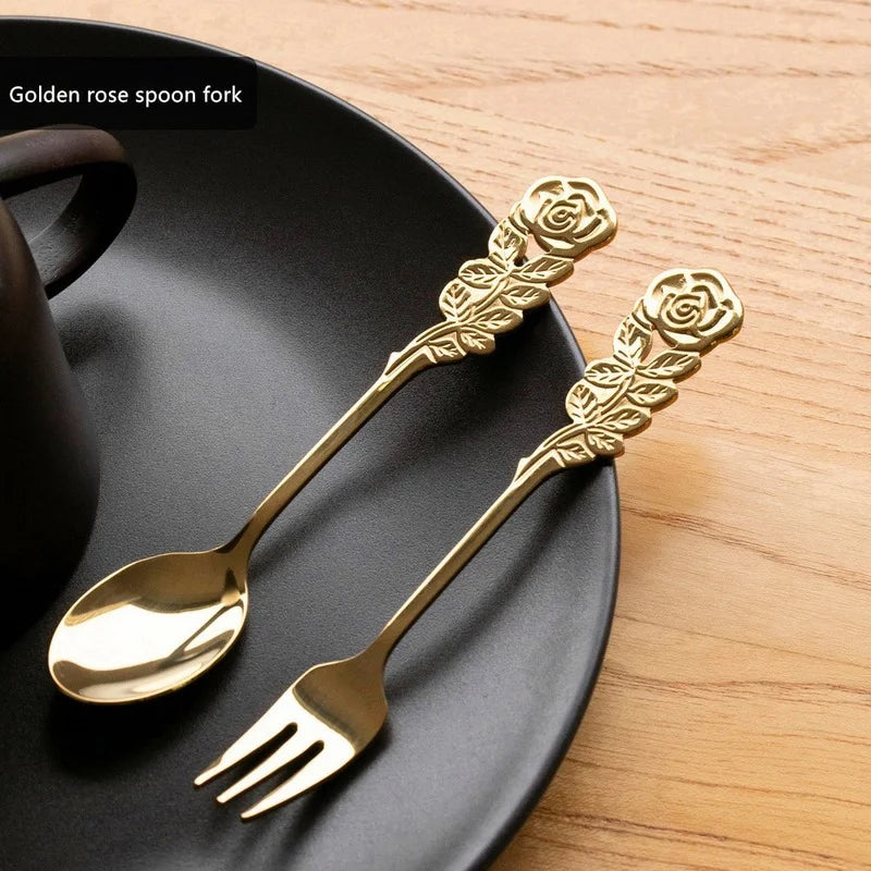 Royal Rose Spoon & Fork