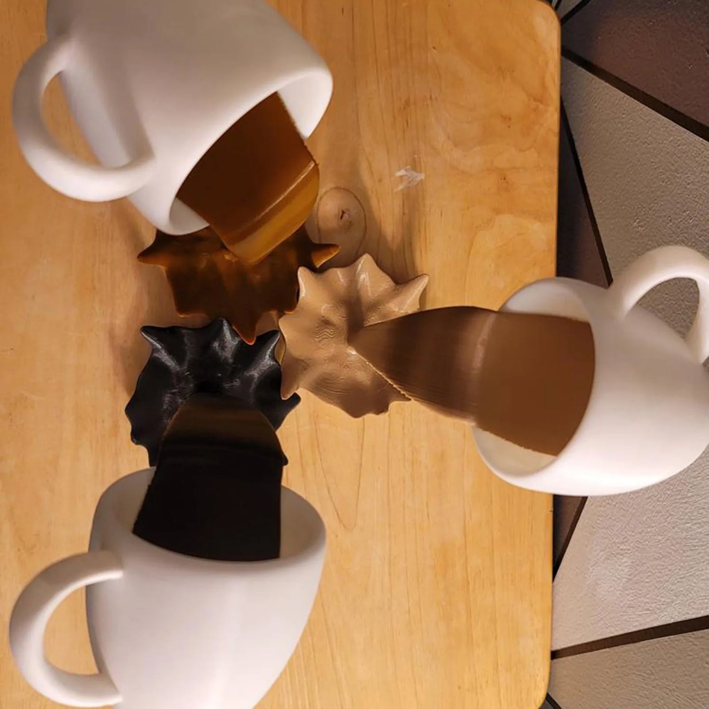 Floating Spilling Coffee Sculpture