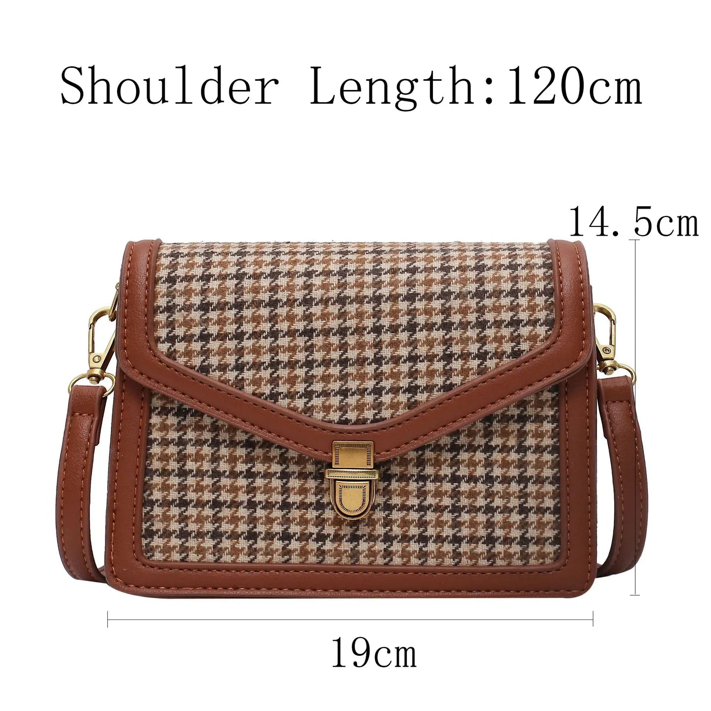 Plaid Leather Crossbody Bag