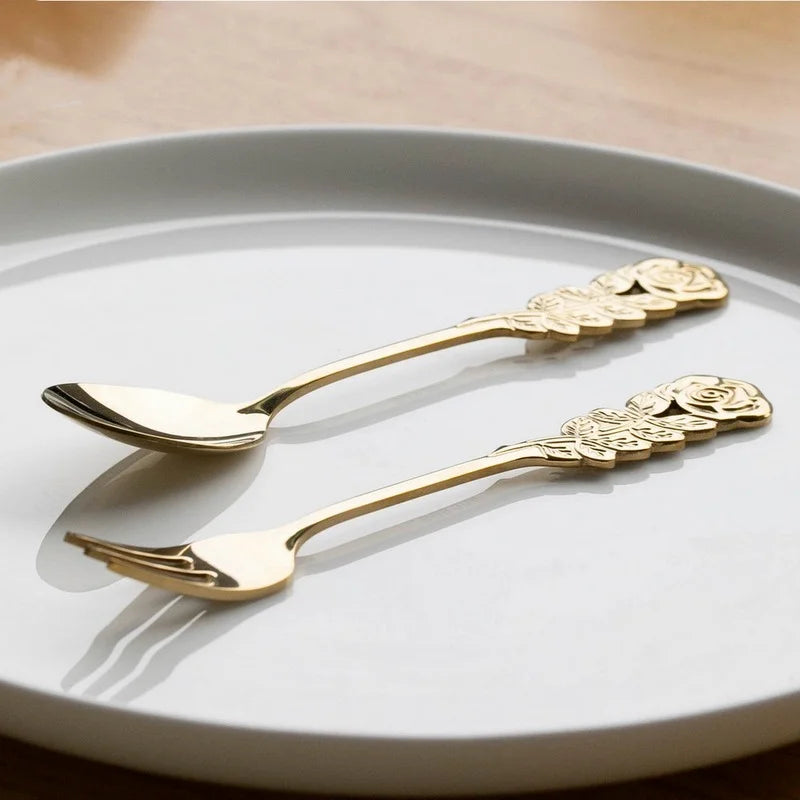 Royal Rose Spoon & Fork